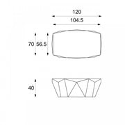 Table basse moderne en pierre fossile beige 120 x 70 xh 40 cm