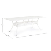 Ivrea table d'extérieur rectangulaire blanche 107x 213 cm