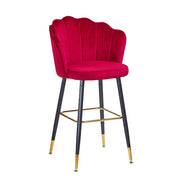 Tabouret de velours rouge estro avec terminaux dorés 50x55x110 cm