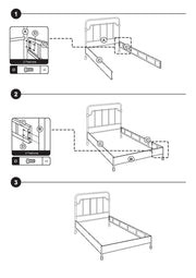 Lit simple en métal blanc cm 90 xh 200