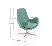 Fauteuil pivotant 72x64x85 cm