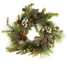 Couronne ronde en plastique vert cm ø40