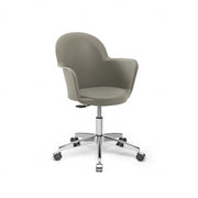 Fauteuil de bureau gris béton Gora avec piètement chromé