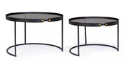 Set de 2 tables basses modernes noires Zeina