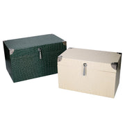 Boîte en bois 1-2 recouverte de cuir écologique rectangulaire cm35x22h20