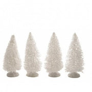 Décoration de Noël sapins blancs 4x h10 cm 4 pièces
