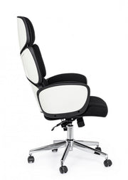 Fauteuil de bureau noir et blanc rembourré Armstrong