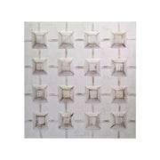 Tableau peint en blanc avec des carrés cm80x80x3-5