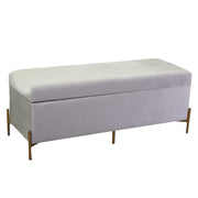 Banc en velours gris clair cm115x40h45