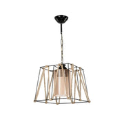 Lampe à Suspension en Métal Noir et Corde 25x h55 cm