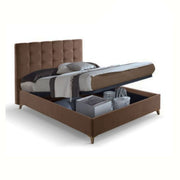 Lit double avec conteneur en tissu marron CLUP MONACO 198x170x h108 cm