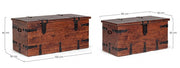 Lot de 2 coffres marron en bois style fusion