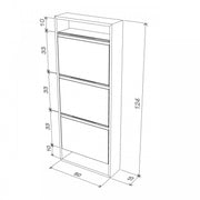 Étagère à chaussures slim en bambou blanc 50x15x124 cm h