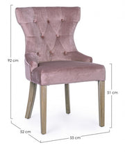 Chaise classique Azelia Wooddrose en velours