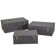 Malle en éco-cuir gris vintage 1-3 cm 50 x 80 xh 30,5