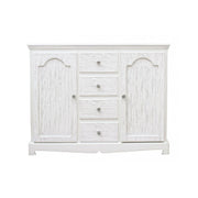 Buffet en MDF deux portes quatre tiroirs Bianca BLANC 100x40x h80 cm