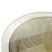 Table ronde en métal noir avec lampe cmø51h45