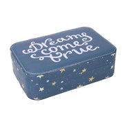 Boîte à bijoux rectangulaire en simili cuir étoile bleue cm22x14,5h6,5
