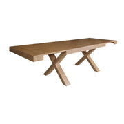 Table avec plateau rabattable en orme 2 rallonges latérales 180 - 280x100xh.75 cm