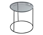 Table basse avec plateau en verre trempé et base noire 40x40 cm