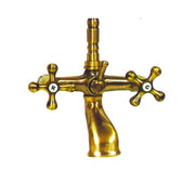 Mitigeur de baignoire avec douchette en laiton antique
