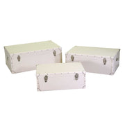 Coffre en éco-cuir crème 1-3 cm80x50h30,5