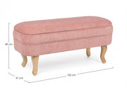 Banc conteneur rose ouvrable pour rangement 102 cm