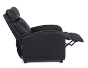 Fauteuil inclinable Desirè en similicuir noir
