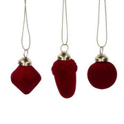 Sphère en verre pack de 8 formes assorties velours bordeaux cm17x11h4,5