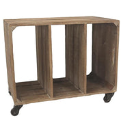 Console mobile à roulettes et 3 compartiments