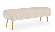 Banc 2 places Selena Crema en velours cm 129