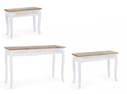 Ensemble de 3 consoles en bois blanc de style classique