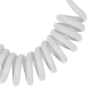 Câble souple blanc, extensible avec ressort, longueur maximum 150 cm.