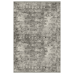 Tapis chenille antidérapant Vadi gris décor géométrique 160x230
