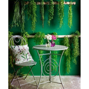 Table de jardin pliante ronde en acier gris MARLENE diamètre 60x h77 cm