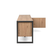 Pied meuble TV en chêne anthracite 160 x 55 x 40 h cm (DENVER54)