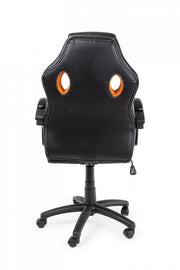 Fauteuil de bureau avec bracelets racing noir-orange en simili cuir