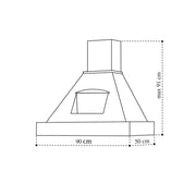 Hotte de cuisine rustique blanche EPOQUE avec cadre en bois incrusté couleur tabac 90 cm