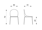 Chaise en polypropylène bleu clair