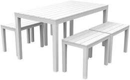 Table Birreria avec 4 bancs Samoa Bianco