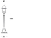 Lampadaire en aluminium moulé sous pression avec diffuseurs en verre transparent - Hauteur max 210mm noir