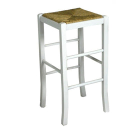 Tabouret Venus en bois de hêtre laqué blanc cm42x37,5h73 fabriqué en Italie