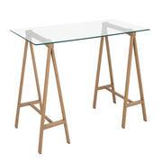 Bureau moderne Alchimia avec plateau en verre 140x70x76h cm