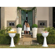 Bama Colonne Alba Fleurs cm. 43x74,5h allumé. 20 Jardinière en plastique blanc 31890