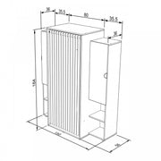 Armoire en chêne avec portes et cintre pour cabine ou chambre