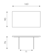 Table extensible en chêne plaqué et pieds en verre trempé 160/240x90x76h cm