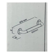 Rampe de sécurité 67 cm pour personnes handicapées, couleur blanche