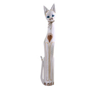 Chat en bois beige blanc cm17x6h100