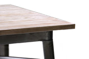 Plateau de table en fer en bois galvanisé cm 80 x 160 xh 76