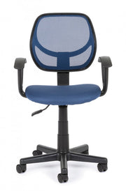 Chaise de bureau bleue avec accoudoirs